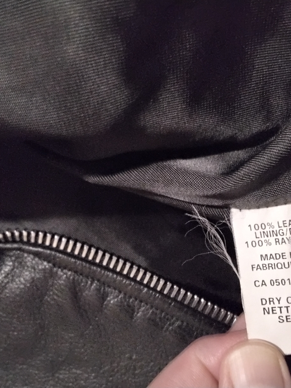 Roots Black Leather Moto Bomber Jacket - Picture 3 of 3